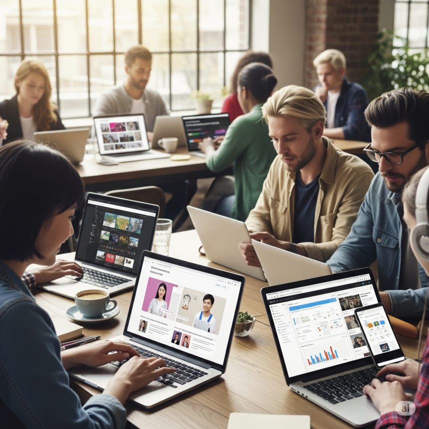 Web users receiving personalized content recommendations in real time, powered by AI hyper-personalization