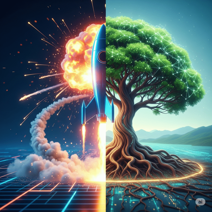 Comparing short-term technology choices with lasting, sustainable digital growth.